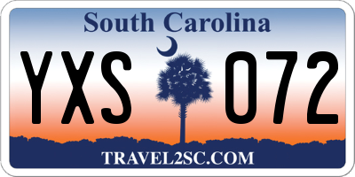 SC license plate YXS072