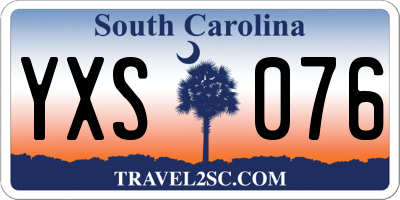 SC license plate YXS076