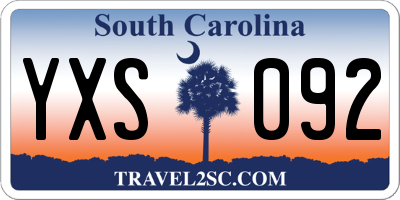 SC license plate YXS092