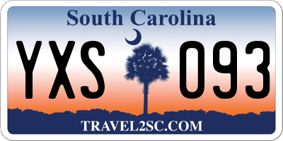 SC license plate YXS093