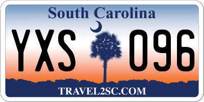 SC license plate YXS096