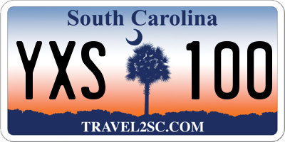 SC license plate YXS100