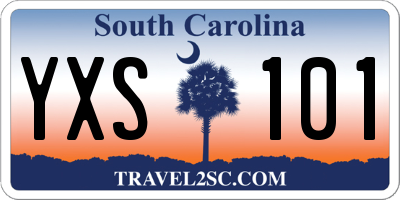 SC license plate YXS101