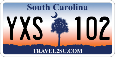 SC license plate YXS102