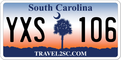 SC license plate YXS106