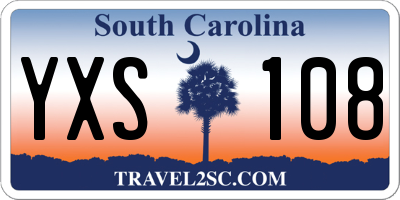 SC license plate YXS108
