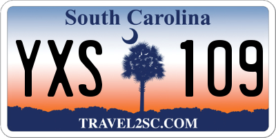 SC license plate YXS109