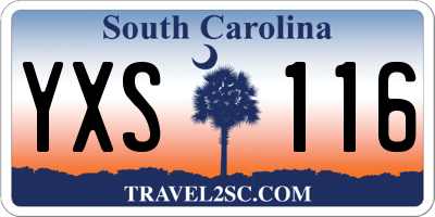 SC license plate YXS116