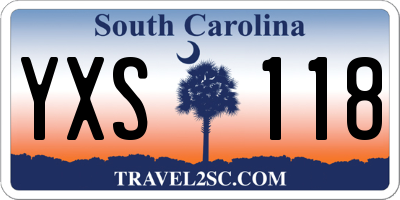 SC license plate YXS118
