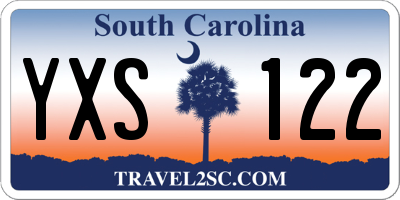 SC license plate YXS122