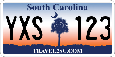 SC license plate YXS123
