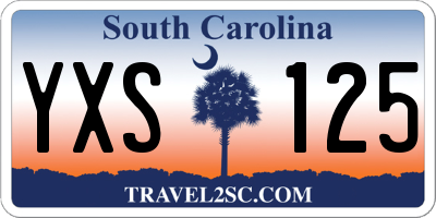 SC license plate YXS125