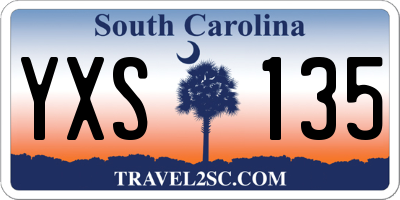 SC license plate YXS135