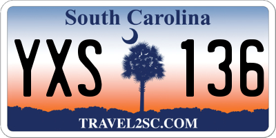 SC license plate YXS136