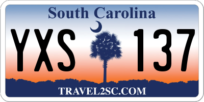 SC license plate YXS137