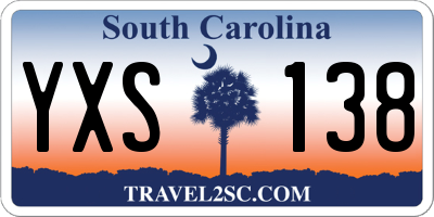 SC license plate YXS138