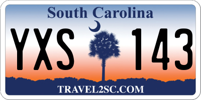 SC license plate YXS143