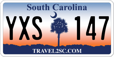 SC license plate YXS147