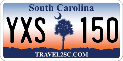 SC license plate YXS150