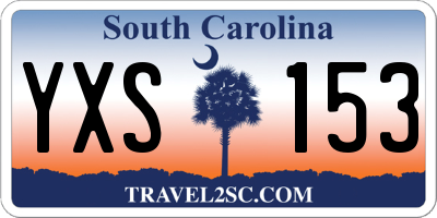 SC license plate YXS153