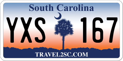 SC license plate YXS167
