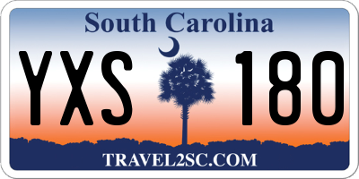 SC license plate YXS180