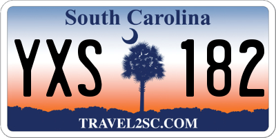 SC license plate YXS182