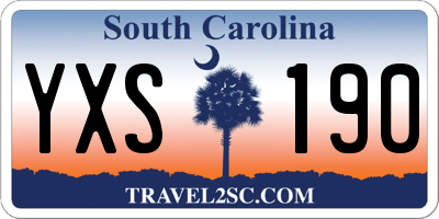 SC license plate YXS190