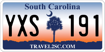 SC license plate YXS191