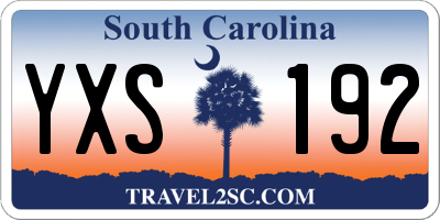 SC license plate YXS192