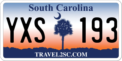 SC license plate YXS193