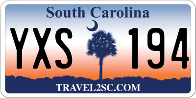 SC license plate YXS194