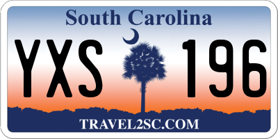 SC license plate YXS196