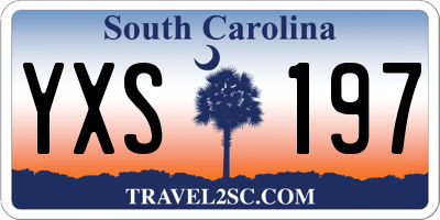 SC license plate YXS197
