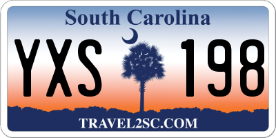 SC license plate YXS198