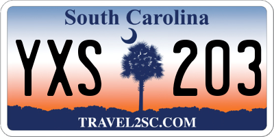 SC license plate YXS203