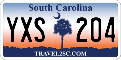 SC license plate YXS204