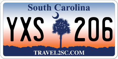 SC license plate YXS206