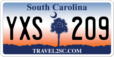 SC license plate YXS209
