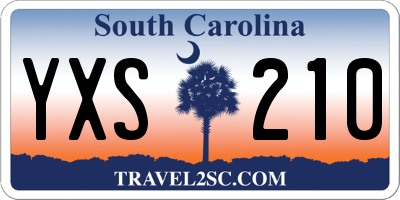 SC license plate YXS210