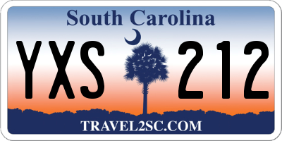 SC license plate YXS212
