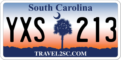 SC license plate YXS213