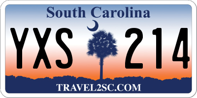 SC license plate YXS214