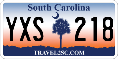 SC license plate YXS218