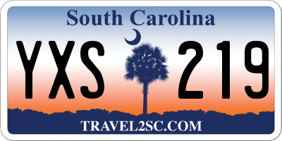 SC license plate YXS219