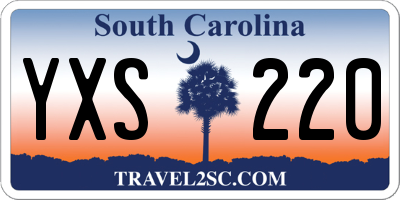 SC license plate YXS220