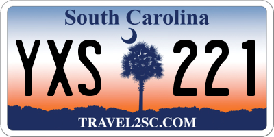 SC license plate YXS221