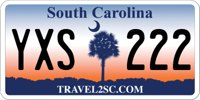 SC license plate YXS222