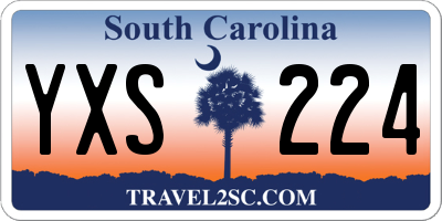 SC license plate YXS224