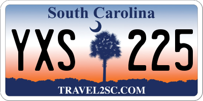 SC license plate YXS225